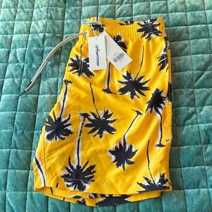 Palm tree printed swim trunks